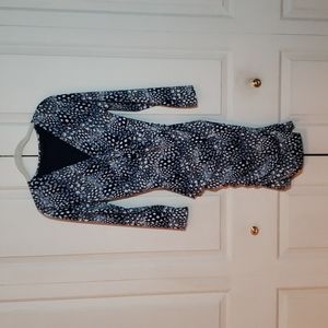 BCBGMaxAzria Womens Stretch Knit Dress Size Small Blue White Long Sleeve